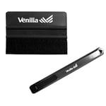 Venilia Pose 2 pièces, Accessoires adhésives, raclette, kit d'outils pour Feuilles, 54208, Plastique, métal, Verre, Bois, Black, 11, 5 x 22 x 1, 5 cm