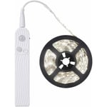 3m LED-remsa LED-remsa med rörelsesensor, batteridriven nattlampa med PIR-sensor, garderobsbelysning, vattentät IP65, (kall vit 6500K, 3m)