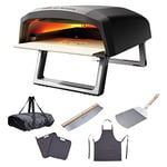 MasterPRO Pizza Oven | Pizza Oven | Portable Gas Oven with Quick Baking Function up to 500ºC | Pizza Ready in 60 Seconds | Includes Apron, Gripper, Cutter and Pizza Peel