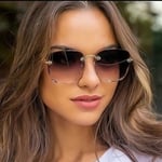 Kvadratiska Ramlösa Solglasögon Kvinnor Lyx Varumärke Designer Sommar Röda Glasögon Mode Solglasögon För Män UV400 Nyanser Oculos