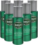 Brut Deodorant Original Body Spray 200ml - Pack of 6