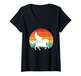 Womens Vintage Retro Style Pegasus lover pegasus horse V-Neck T-Shirt