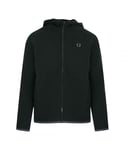 Fred Perry Mens Polar Fleece Black Hooded Jacket - Size Small