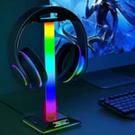 RGB-spelhörlursstativ Dubbel USB-port Touch Control Strip Light Desk Gaming Headset Holder Hang