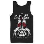 Hybris Route 66 Pin-Ups Tank Top (S,Black)