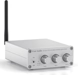Fosi Audio Bluetooth 5.0 & R/L forsterker 100W x 2 med volum- bass- og diskantkontroll hvit