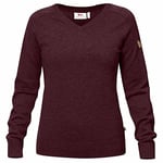 Fjallraven Women's Sörmland V-neck Sweater Sweatshirt, Red, M UK