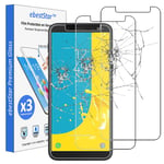 ebestStar - compatible with Samsung Galaxy J6 2018 Screen Protector SM-J600F Premium Tempered Glass, x3 Pack anti-Shatter Shatterproof, 9H 3D Bubble Free [Phone: 149.3 x 70.2 x 8.2mm, 5.6'']