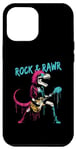 Coque pour iPhone 14 Pro Max Rock & Rawr T-Rex – Jeu de mots drôle Rock 'n Roll Dinosaure Rockstar