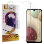 Guran 4 Pack Tempered Glass Screen Protector For Samsung Galaxy A12 Smartphone Scratch Resistance Protection 9H Hardness HD Transparent Shatter Proof Film