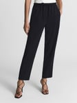Reiss Hailey Cropped Trousers, Jet Black