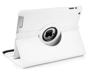 iPad 2/3/4 - PU Læder 360 graders rotering Stand Folio Flip - Hvid