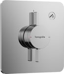 hansgrohe DuoTurn Q - shower mixer conceiled for 1 function, shower mixer tap, single lever shower mixer for iBox universal 2, chrome, 75614000