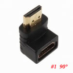 2pcs 90/270 Degree Hdmi To Adapter Male Female 1