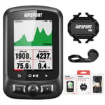 iGPSPORT iGS618 Black Wireless Cycle Computer with ANT+ Function Bike Speedometer GPS combo with Heart Rate monitor bike mount Cadence Speed Sensor (Combo 2)