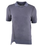 DOLCE & GABBANA Knitted Silk Polo Shirt Gray 44 US 34 XS 03644