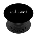 Jeux vidéo Gamer Heartbeat pour les amateurs de jeux vidéo PopSockets PopGrip Interchangeable