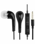 Handsfree Headphones Earphones Earbud Black with Mic For Samsung S2 S3 S4 S5 S6