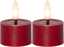 FLAMME FLOW LED-Värmeljus 2-pack 4cm Röd