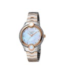 Ferre Milano Womens FM1L082M0031 Rose Gold Watch/Band with Silver Dial - Silver & Gold - One Size