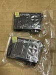 2 x GENUINE ORIGINAL  EPSON 502 cartridge Ink BINOCULARS Cyan + Yellow