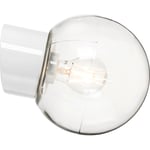 Vägglampa Classic Glob vit, 180 klarglas E27