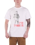 Bruce Springsteen T Shirt Hologram Distressed Logo new Official Mens White