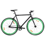 vidaXL Fixed gear cykel svart och grön 700c 51 cm 92255