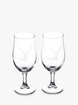 The Just Slate Company Stag Craft Beer Glass, Set of 2, 383ml, Clear