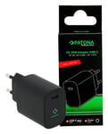Patona Premium PD20W Adapter 5V/3A 9V/2.22A 12V/1.67A USB-C PD3.0 QC3.0 black 700502591 (Kan sendes i brev)