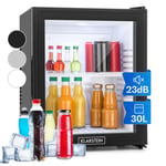 Mini Fridge 30L Table Top Fridge for Bedroom Drinks Beer Fridge Glass Door Black