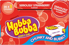 Hubba Bubba Chewing Gum, Seriously Strawberry, 20 Packs of 5 Pieces