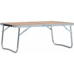Table pliable de camping Marron Aluminium 60x40 cm Vidaxl Brown