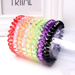 5pcs Colorful Elastic Telephone Wire Cord Head Ties Hair Band Ro One Size