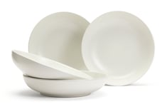 Habitat 4 Piece Stoneware Pasta Bowls - Matte White