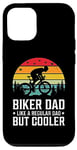 Coque pour iPhone 15 Pro Un papa motard comme un père normal mais plus cool pour la fête des pères à vélo