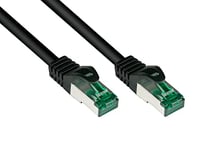 Good Connections® Câble patch haut de gamme catégorie 6A pour l'extérieur - Protection IP66-10 Gigabit - S/FTP, PiMF - 500 MHz - Pour l'extérieur - Résistant aux UV et à l'eau - Noir