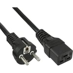InLine 16658A Câble d'alimentation 16 A, Contact de Protection Droit sur fiche pour Appareil à Froid IEC320/C19, 3 m