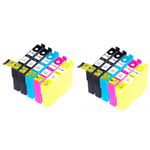 Epson T1295 XL Dubbelt Set Plus BK (4 x T1291, 2 x T1292, 2 x T1293, 2 x T1294) BK/C/M/Y. Kompatibla (ej Epson original) bläckpatroner. Fri frakt.