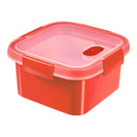 Curver Red Smart Microwave Eco Steamer Square Food Container  1100ml