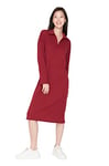 Trendyol Women's Woman Loungewear Regular Shirt Polo Neck Knit Dress, Burgundy, XS