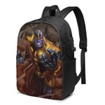 Lawenp Comic Version Thanos Laptop Backpack- with USB Charging Port/Stylish Casual Waterproof Backpacks Fits Most 17/15.6 Inch Laptops and Tablets/for Work Travel School