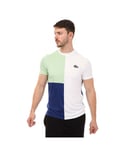 Lacoste Mens SPORT Tricolor Breathable T-Shirt in Multi colour - Multicolour Cotton - Size X-Small