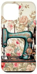 Coque pour iPhone 12 Pro Max Machine à coudre Vintage Floral Couturière