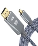 3m Micro HDMI to HDMI Cable 【Aluminum Alloy&Gold-Plated】- Snowkids 4K@60Hz Micro HDMI Cable Support 3D UHD Nylon Braided Lead Compatible for Raspberry Pi 4/GoPro Hero,Camera, Nikon B500