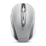 Perixx PERIMICE-721 Wireless Ergonomic Mouse - 5 Button Optical Design - Compatible for Desktop and Laptop PC - Wireless 2.4 GHz (Silver White)
