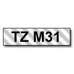 Outlet: Brother TZeM31 svart text på matt genomskinlig tejp 12mm x 8m kompatibel TZM31
