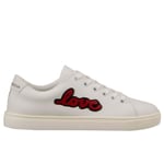 DOLCE & GABBANA Crystal Heart Love Patch Sneaker LONDON White Red 12461