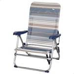 AKTIVE 62601 Chaise de Plage Pliable 5 Positions Bleu, Aluminium, 61x50x85cm x1