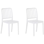 Chaises pour Extérieur et Intérieur Modernes en Plastique Empilables Blanches x2 Sersale